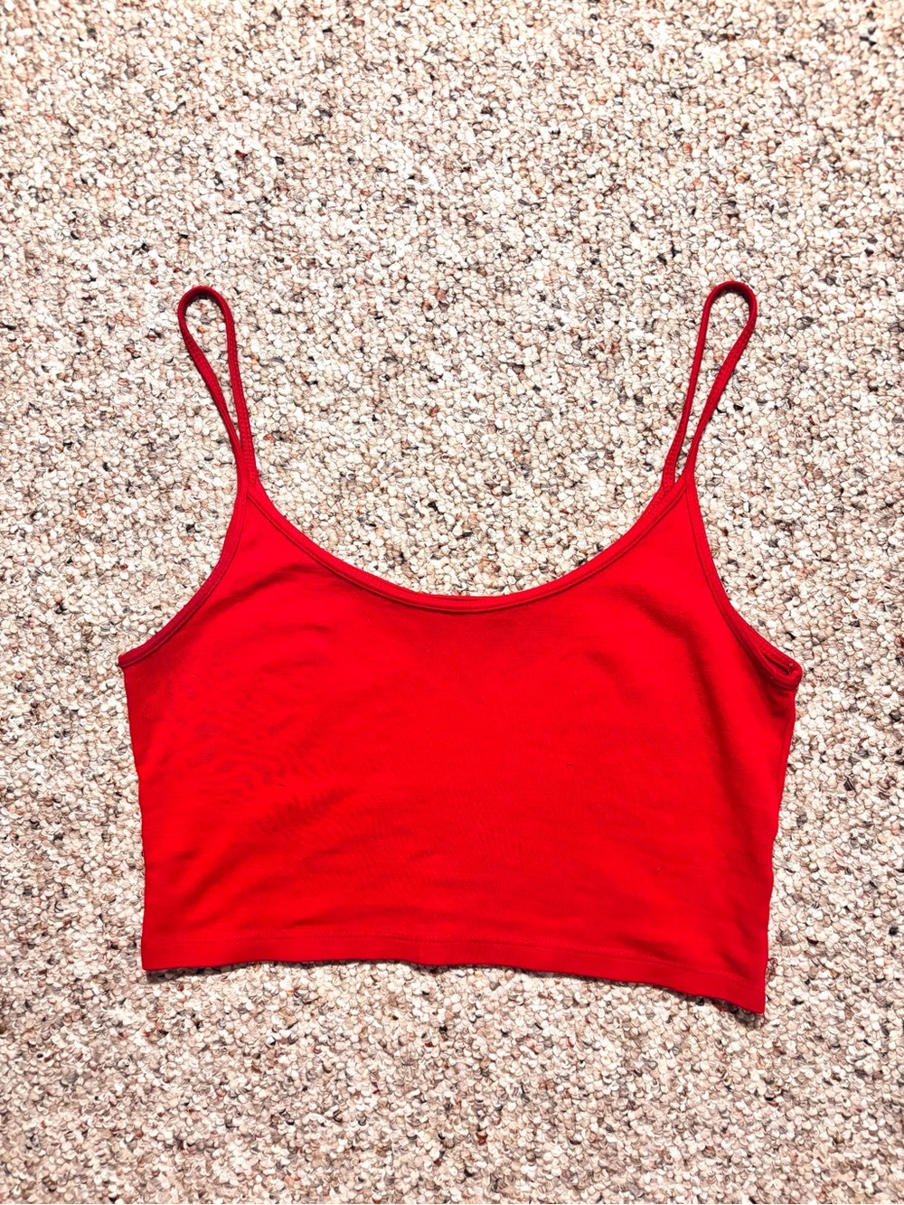 Brandy Melville Red Spaghetti Strap Crop Tank Top
